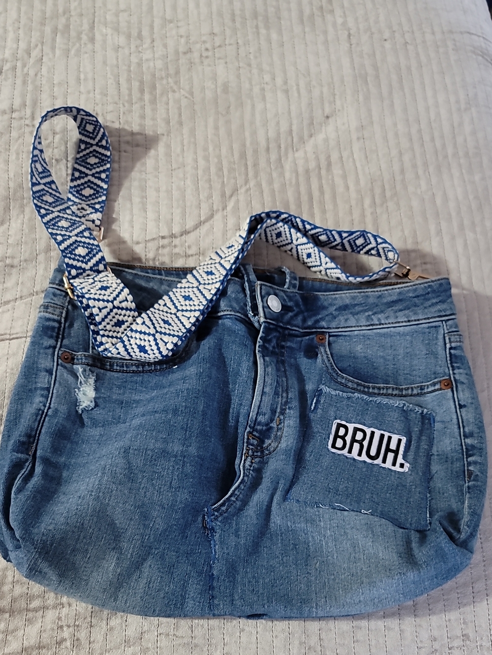 Blue Denim Women’s Jeans Overalls Shoulder Bag